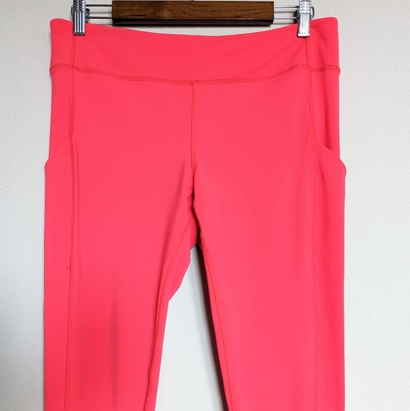 GAP bright coral pink athletic workout leggings with pockets size L - Picture 5 of 7